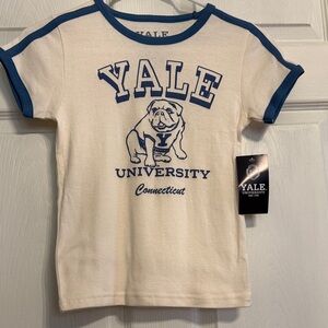 Yale Cream and Blue Women's Short Sleeve Tee